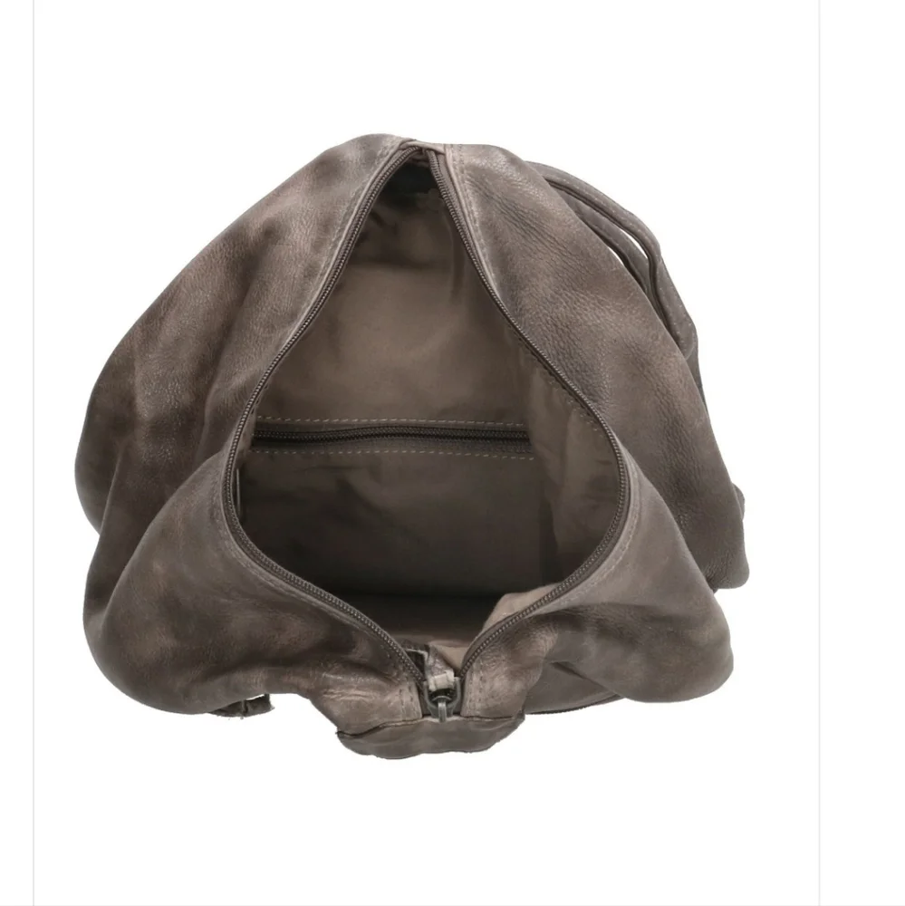 Hide & Stitches Leather Paint Rock Rukzac Backpack taupe EUC